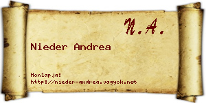 Nieder Andrea névjegykártya